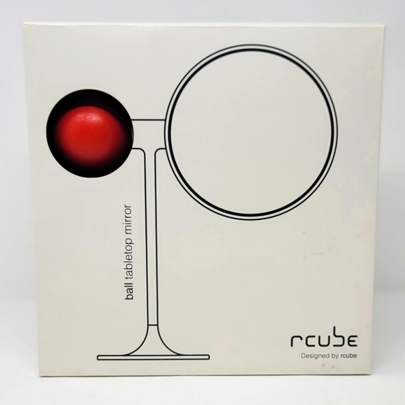 New in Box NIB RCube Ball Desk Mirror red/yellow/white Nordstrom Artsy Eclectic - Picture 2 of 9